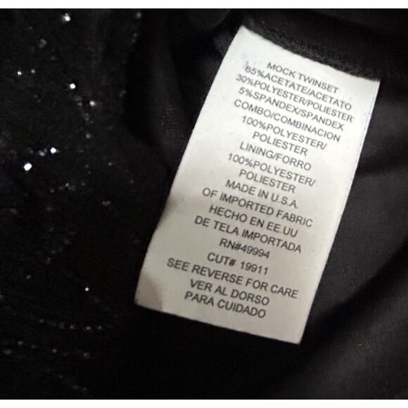 NWT- XL Black R & M Richards Mock Twin Set Women Festive Formal Or Casual Top - Picture 6 of 11